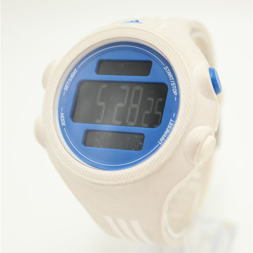 Adidas Jumbo Oversized Mens 54mm Digital Watch Blue White Sport w New Battery
